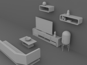 living room set 3D 模型