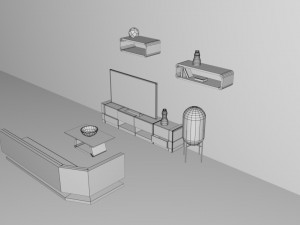living room set 3D 模型