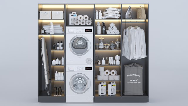 laundry room shelves 3Dモデル .c4d .max .obj .3ds .fbx .stl .blend 
