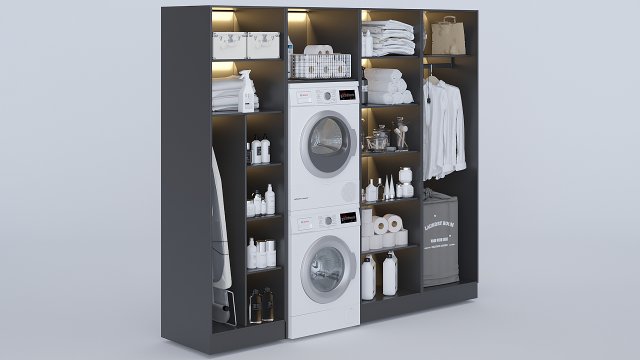 laundry room shelves 3D Model in Bathroom 3DExport