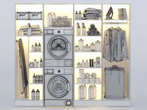 laundry room shelves 3D Model