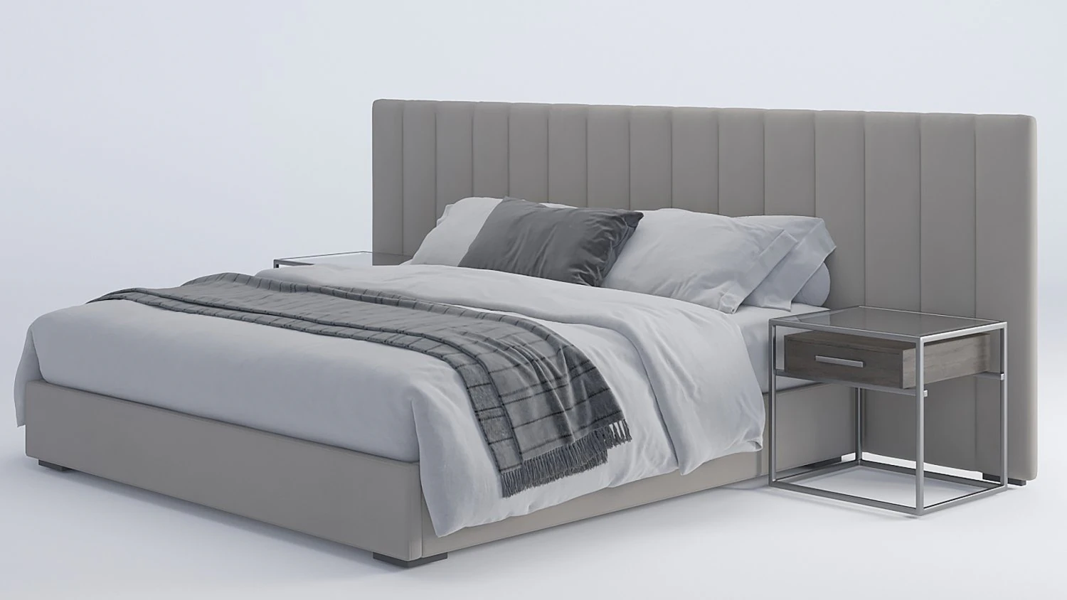 bed modern 01 3D Model .c4d .max .obj .3ds .fbx .stl .blend 