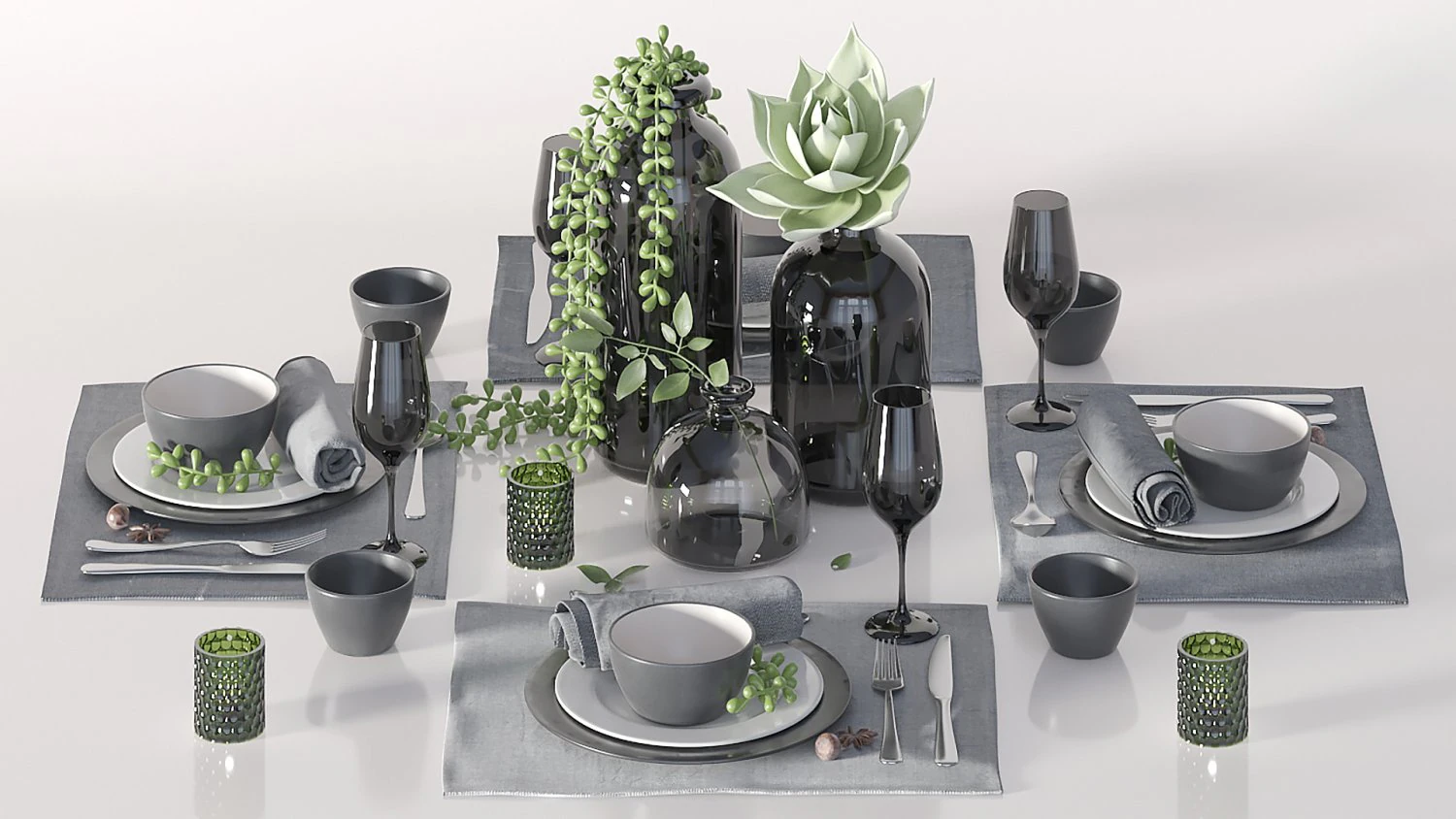 table setting 3D Model .c4d .max .obj .3ds .fbx .stl .blend 