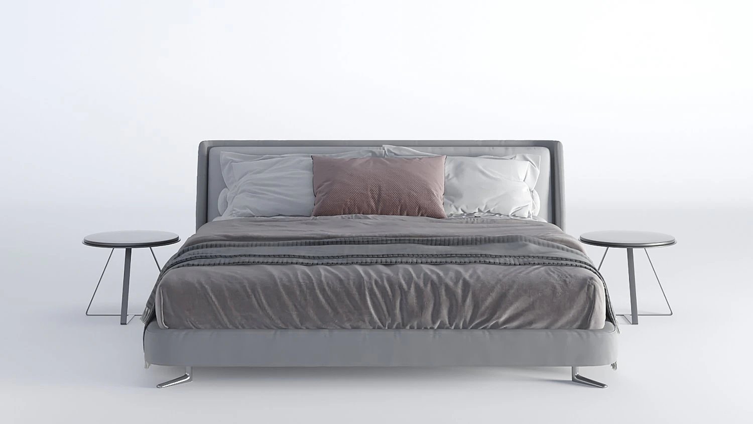bed modern 02 3D Model .c4d .max .obj .3ds .fbx .stl .blend