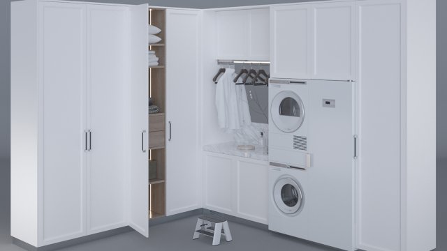laundry room shelves 2 Modelo 3D .c4d .max .obj .3ds .fbx .stl .blend 