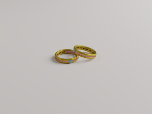 rose gold gold ring 3D 模型