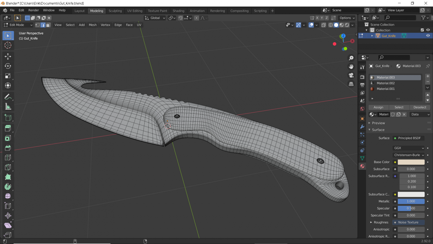 gut knife 3D Model in Combat 3DExport