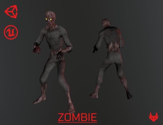 zombie 3D 모델 .c4d .max .obj .3ds .fbx .stl .blend