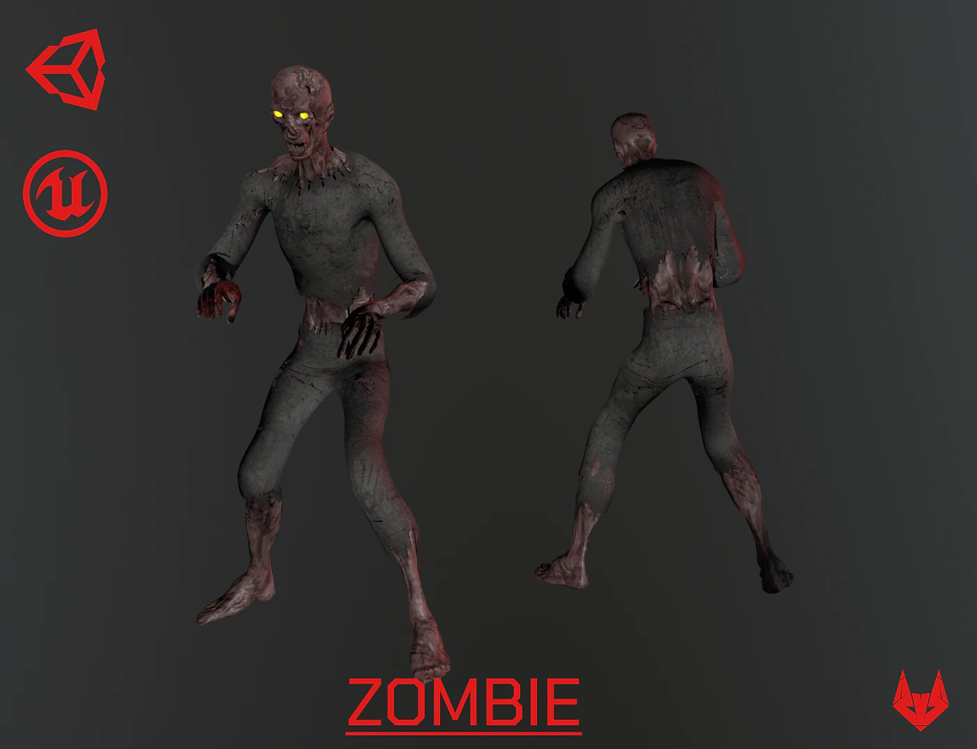 zombie 3D Model .c4d .max .obj .3ds .fbx .stl .blend 