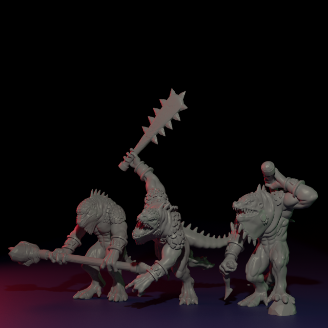 lizards wargame figure 3Dプリントモデル .c4d .max .obj .3ds .fbx .stl .blend 