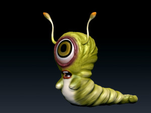 worm character 3D Modell