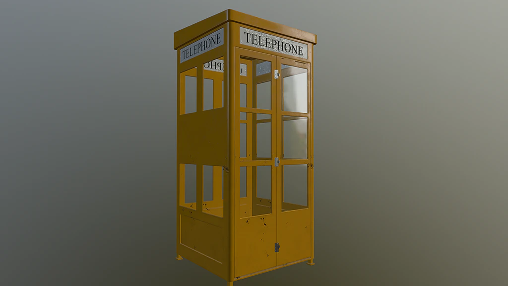 phone booth 3D Model .c4d .max .obj .3ds .fbx .stl .blend 