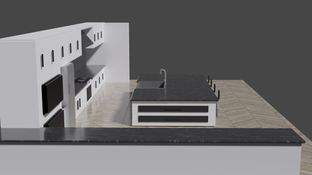 kitchen american style 3D Модель .c4d .max .obj .3ds .fbx .stl .blend 
