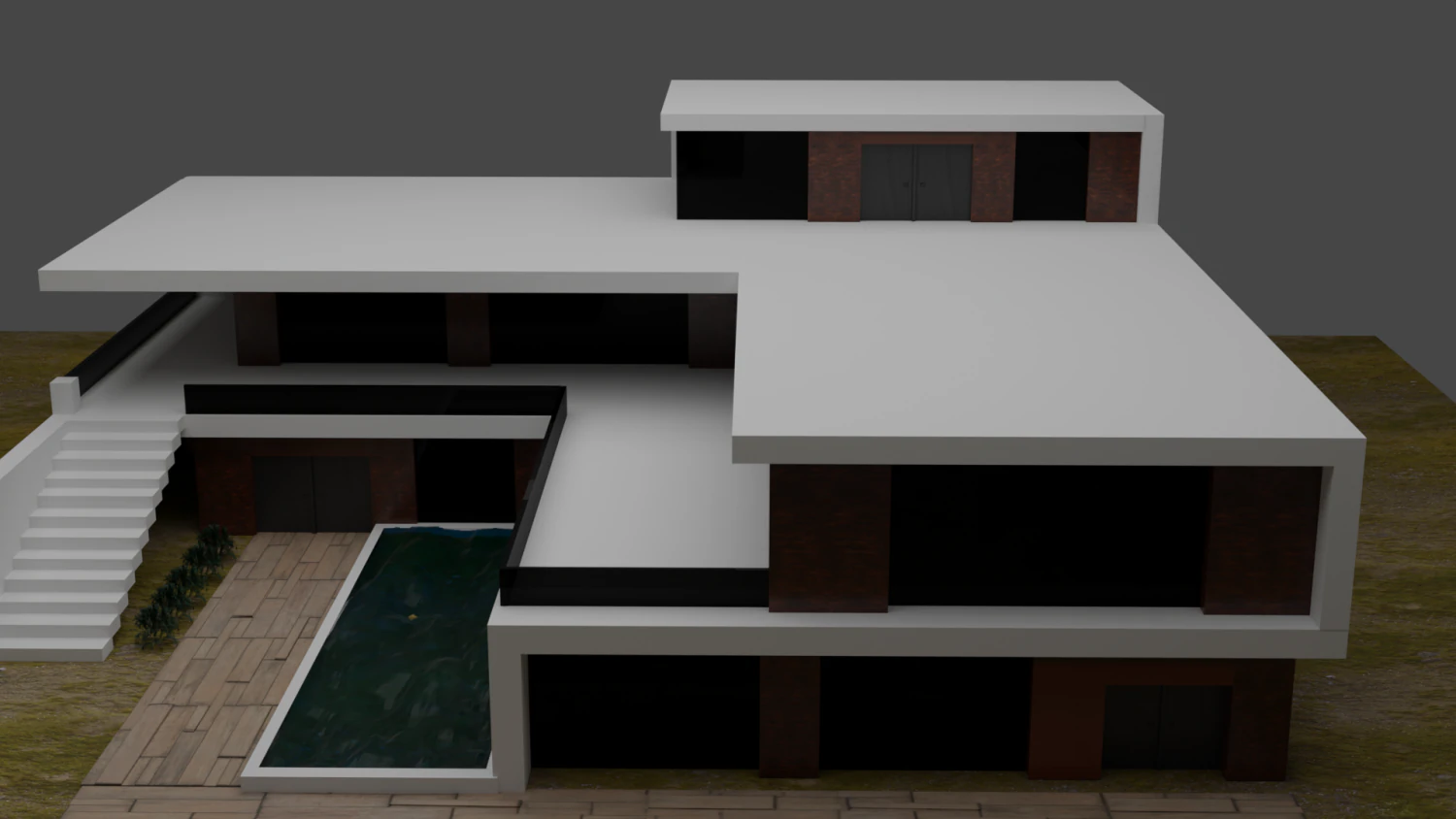 casa inspirada en el videojuego minecraft 3D Model .c4d .max .obj .3ds .fbx .stl .blend 