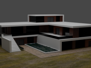 casa inspirada en el videojuego minecraft 3Dモデル