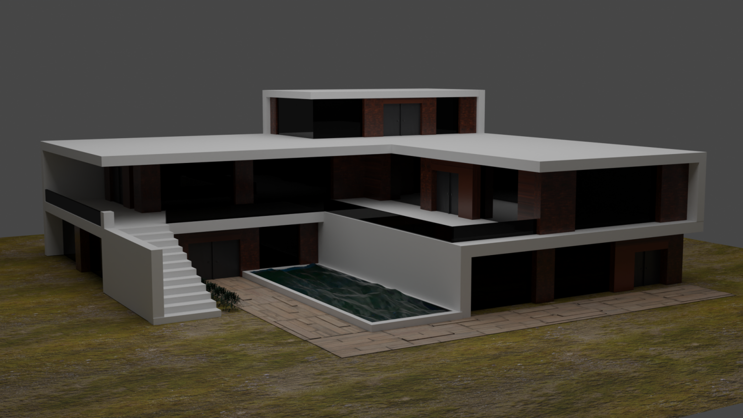 casa inspirada en el videojuego minecraft Modelo 3D in Edifícios 3DExport