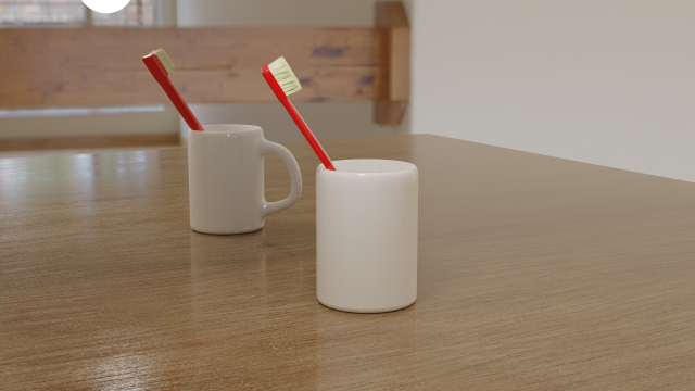 mug and toothbrush 3D Модель .c4d .max .obj .3ds .fbx .stl .blend 
