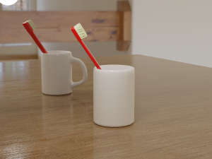 mug and toothbrush Model 3D