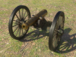 6 pounder brass cannon - model 1841 Modello 3D