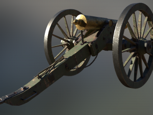6 pounder brass cannon - model 1841 Modello 3D