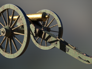 6 pounder brass cannon - model 1841 Modello 3D