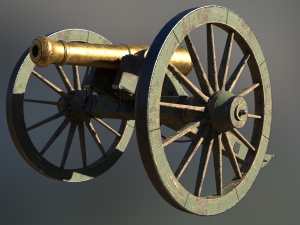 6 pounder brass cannon - model 1841 Modello 3D