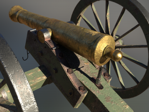6 pounder brass cannon - model 1841 Modello 3D
