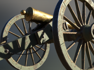 6 pounder brass cannon - model 1841 Modello 3D