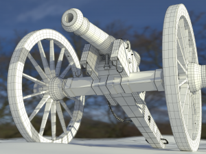 6 pounder brass cannon - model 1841 Modello 3D