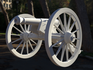 6 pounder brass cannon - model 1841 Modello 3D