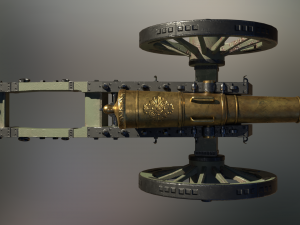 12 pounder brass cannon - m1736 3D Model