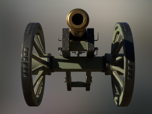 12 pounder brass cannon - m1736 3D Model