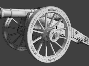 12 pounder brass cannon - m1736 3D Model
