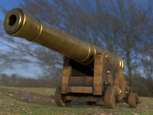 36 pounder brass naval bombardment cannon Modelo 3D