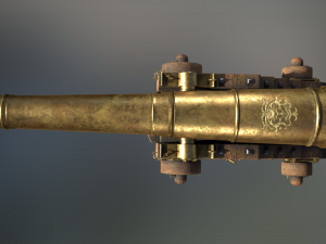 36 pounder brass naval bombardment cannon Modelo 3D