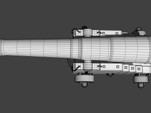 36 pounder brass naval bombardment cannon Modelo 3D