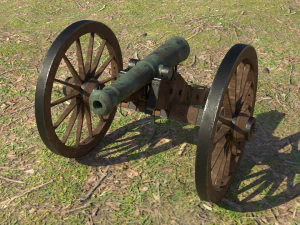 6 pounder bronze cannon - model 1841 3D Model