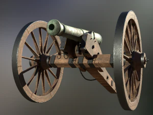 6 pounder bronze cannon - model 1841 3D Model