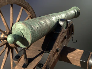 6 pounder bronze cannon - model 1841 3D Model