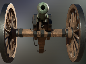 6 pounder bronze cannon - model 1841 3D Модель