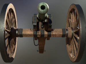 6 pounder bronze cannon - model 1841 3D Model
