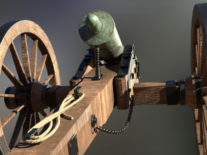 6 pounder bronze cannon - model 1841 3D Модель