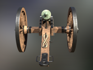 6 pounder bronze cannon - model 1841 3D Модель