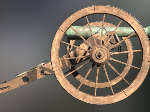6 pounder bronze cannon - model 1841 3D Модель