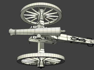 6 pounder bronze cannon - model 1841 3D Model