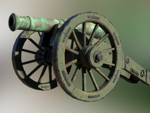 12 pounder bronze cannon - m1736 3D Model