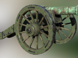 12 pounder bronze cannon - m1736 3D Model