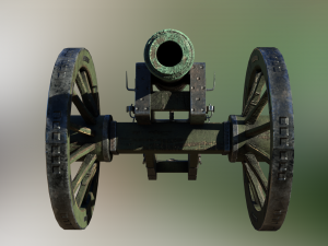 12 pounder bronze cannon - m1736 3D Model