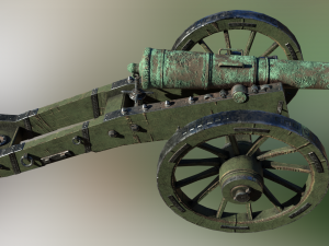 12 pounder bronze cannon - m1736 3D Model