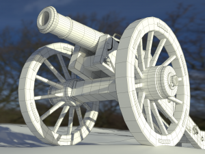 12 pounder bronze cannon - m1736 3D Model